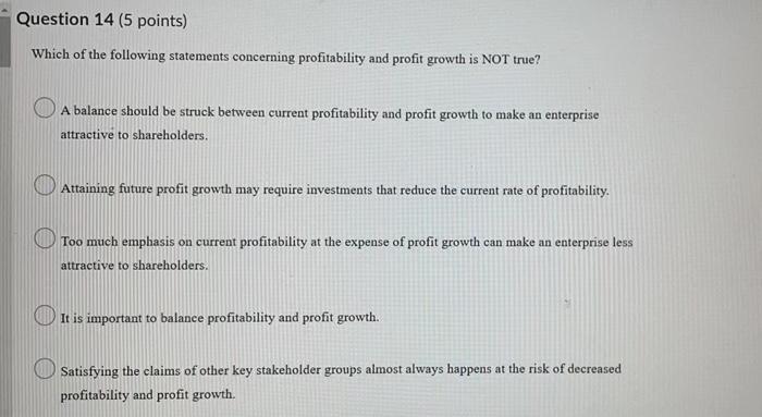 Solved Question 14(5 points) Which of the following | Chegg.com