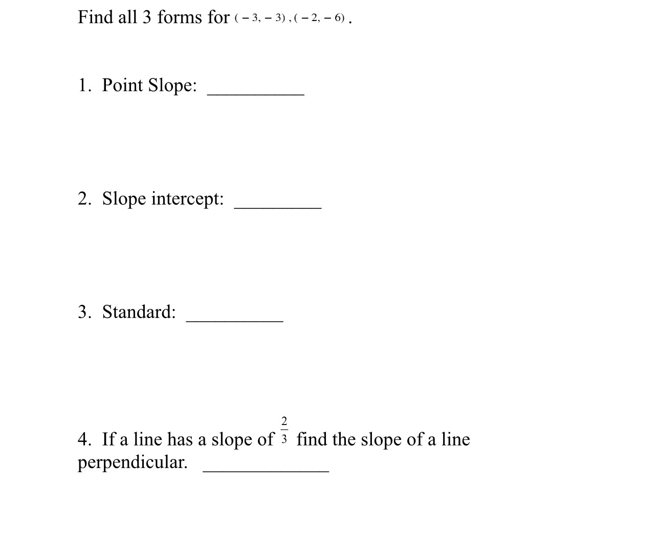 find the slope of the line (- 3 1 (- 17 2