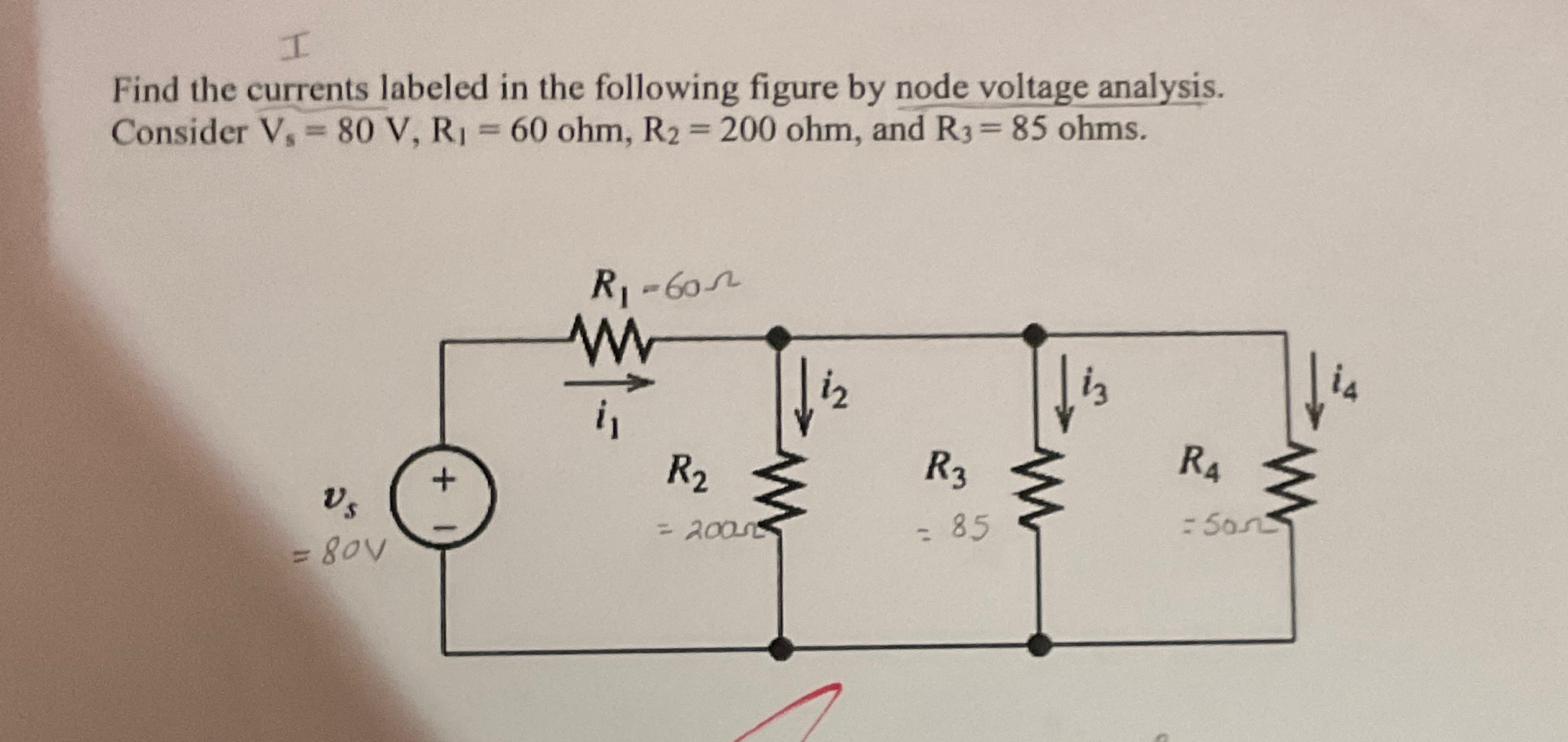 Solved Find the currents labeled in the following figure by | Chegg.com