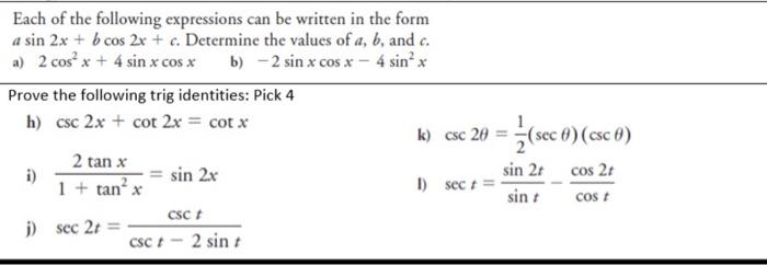 Solved Each Of The Following Expressions Can Be Written In 