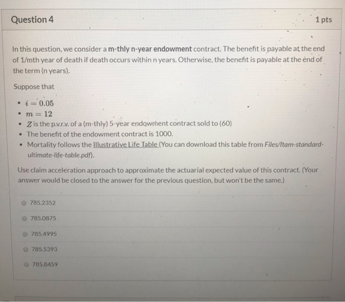 Question 4 1 Pts In This Question We Consider A M Chegg Com