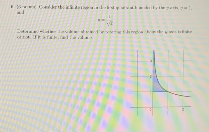 Solved 6. (6 points) Consider the infinite region in the | Chegg.com