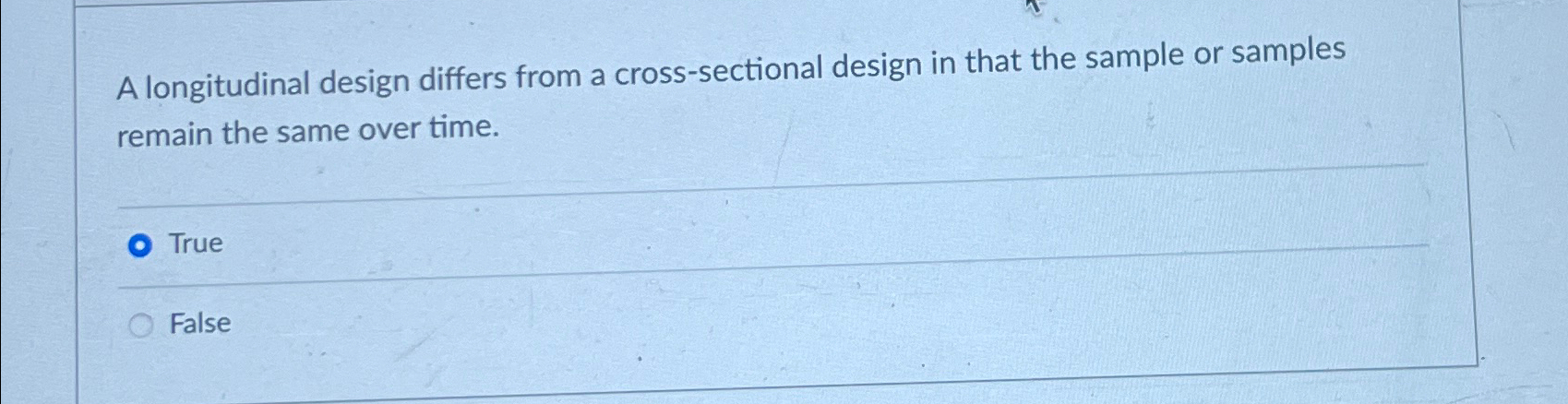 Solved A longitudinal design differs from a cross-sectional | Chegg.com