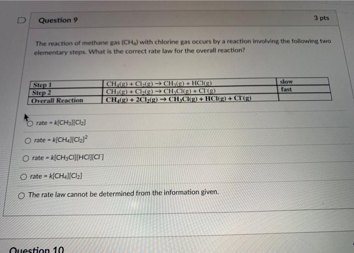 Solved D Question 8 A certain chemical reaction occurs by | Chegg.com
