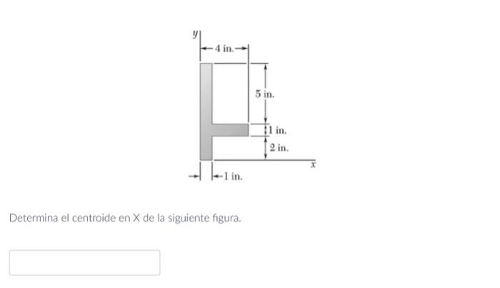 Determina el centroide en \( X \) de la siguiente figura.