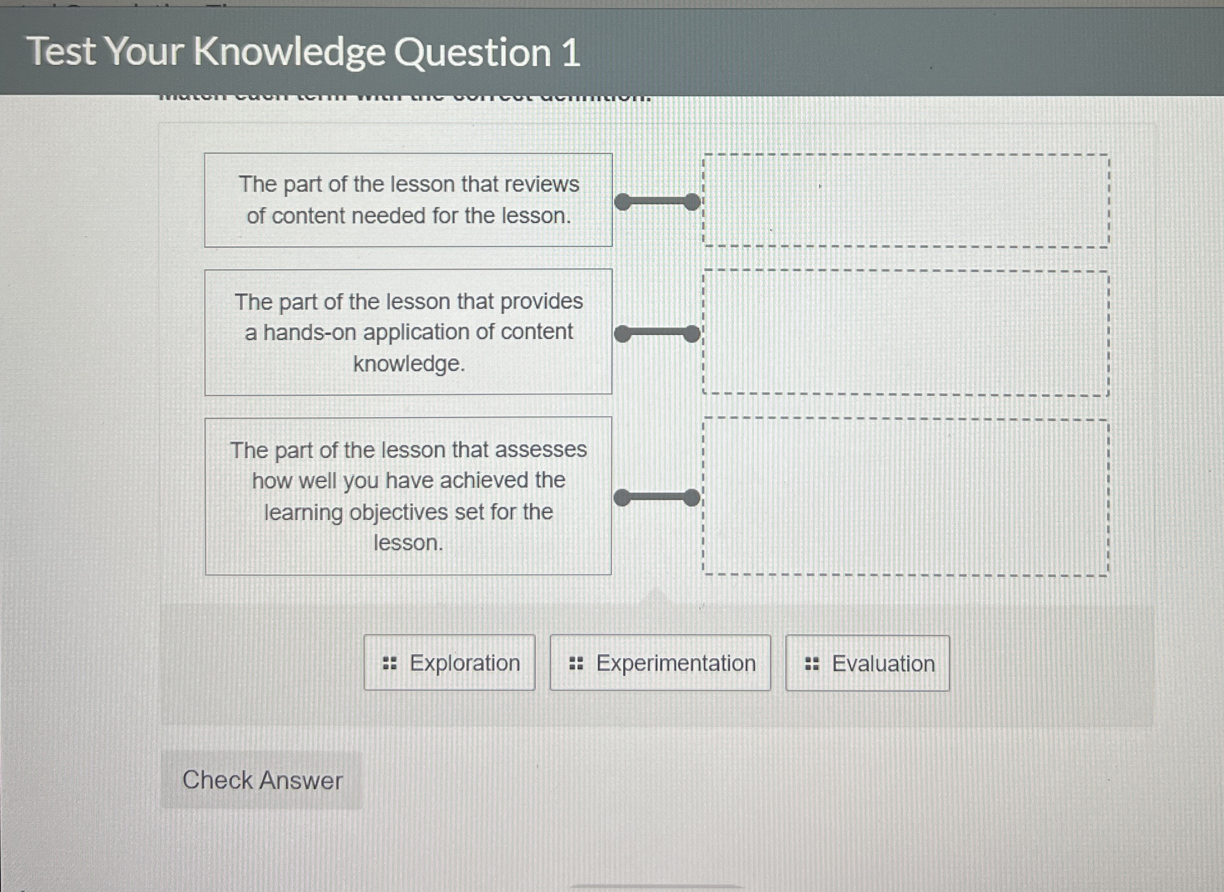 Solved Test Your Knowledge Question 1The part of the lesson | Chegg.com