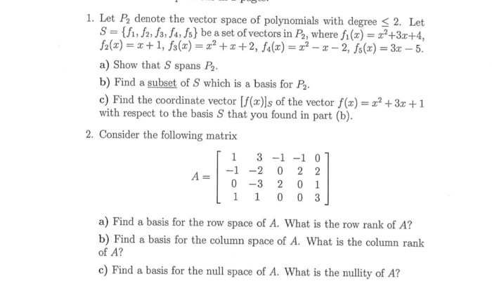 Solved 1 Let P Denote The Vector Space Of Polynomials With