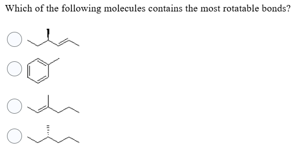 Solved Which of the following molecules contains the most | Chegg.com