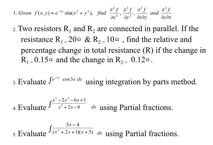 Solved Af And 1 Given F X Y E Sin X Y Find Chegg Com