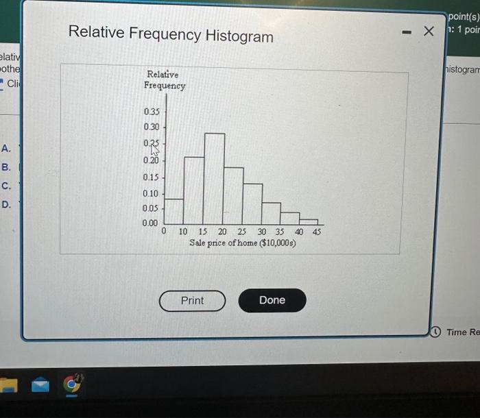 Solved Relative Frequency Histogram A relative frequency | Chegg.com