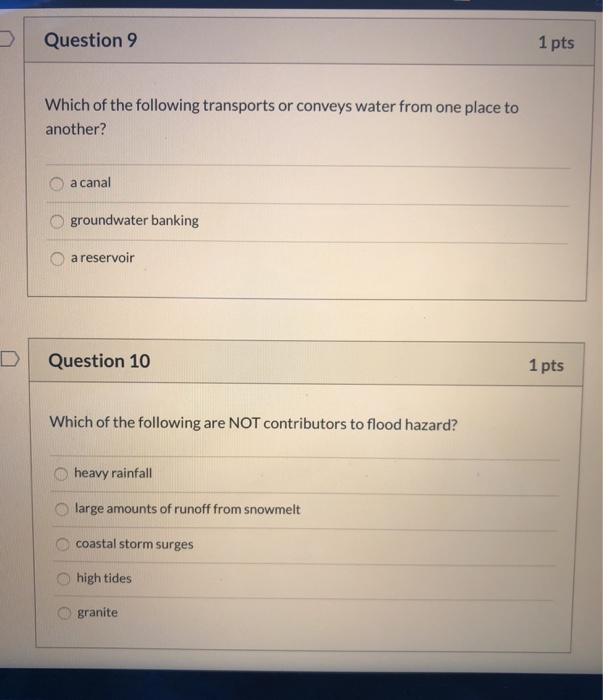 Solved Question 9 1 pts Which of the following transports or | Chegg.com