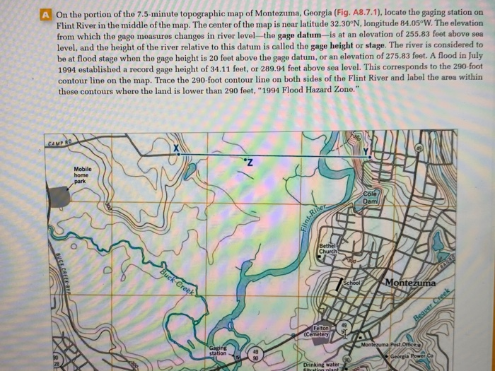 Solved A On the portion of the 7.5minute topographic map of
