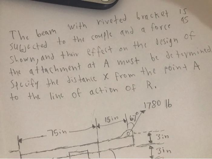 Solved The beam with riveted bracket is subjected to the | Chegg.com