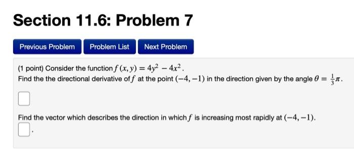 Solved Section 11.6: Problem 7 Previous Problem Problem List | Chegg.com