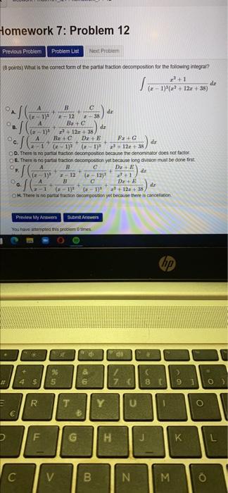 Solved Homework 7: Problem 12 Previous Problem Problem List | Chegg.com
