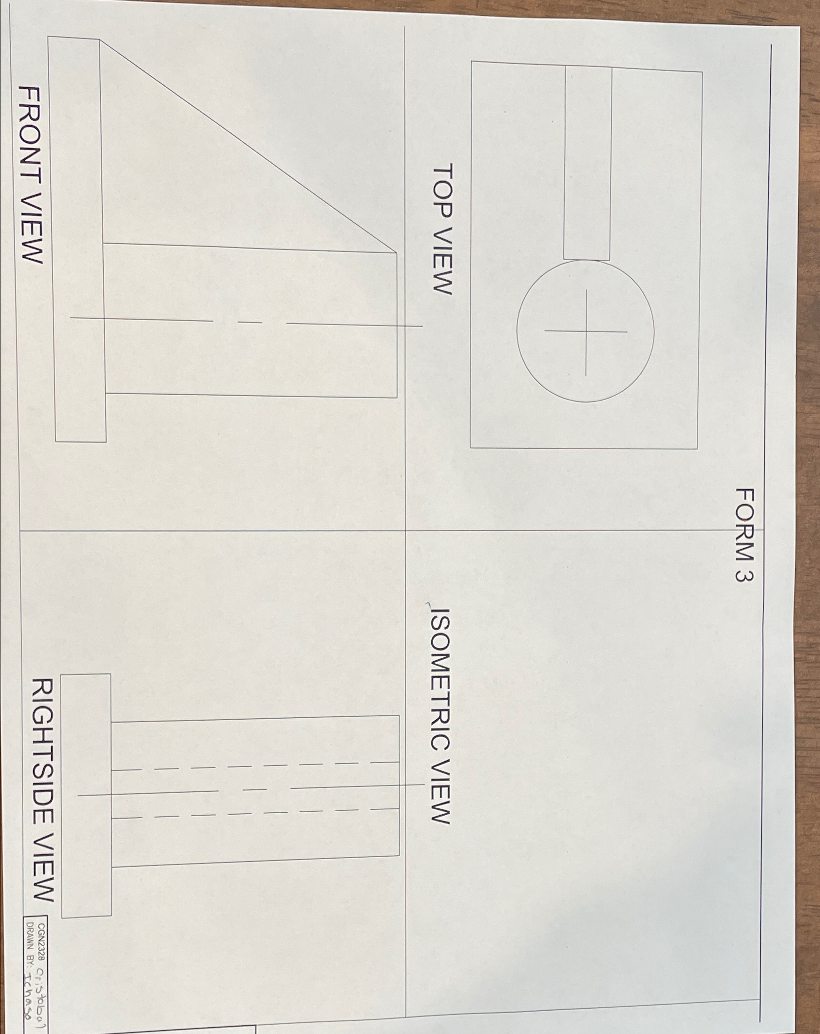 Solved I need help with the idometric view of this object | Chegg.com