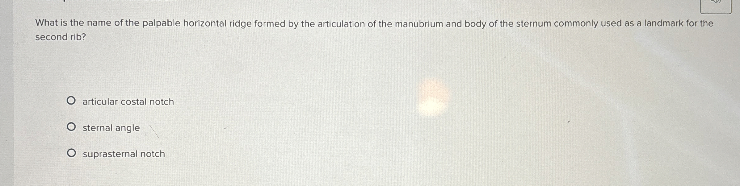 Solved What is the name of the palpable horizontal ridge | Chegg.com