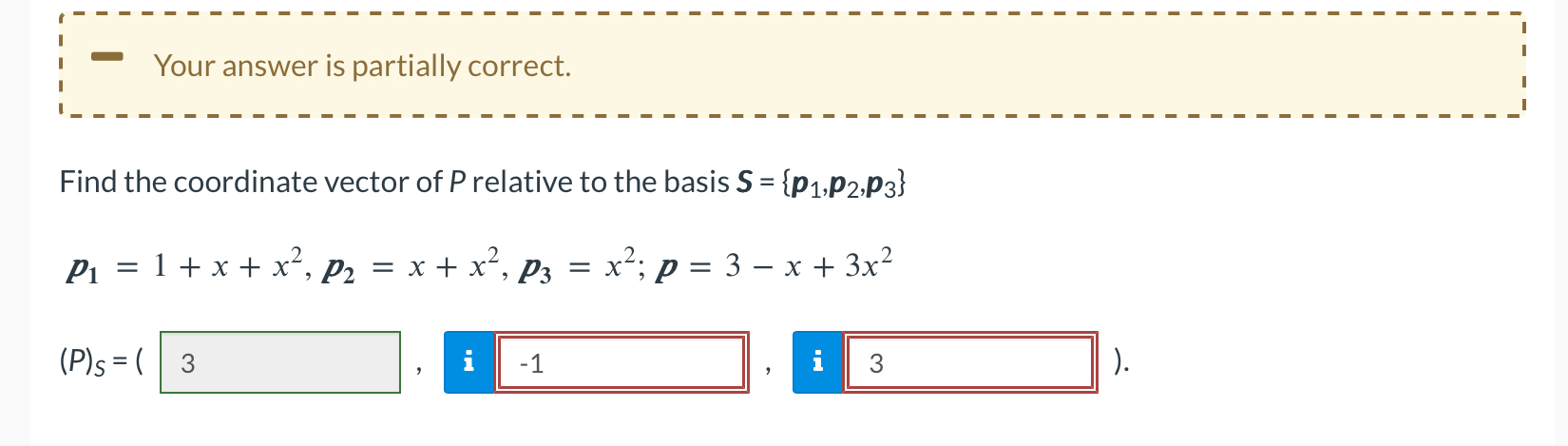 Solved Your answer is partially correct.Find the coordinate | Chegg.com