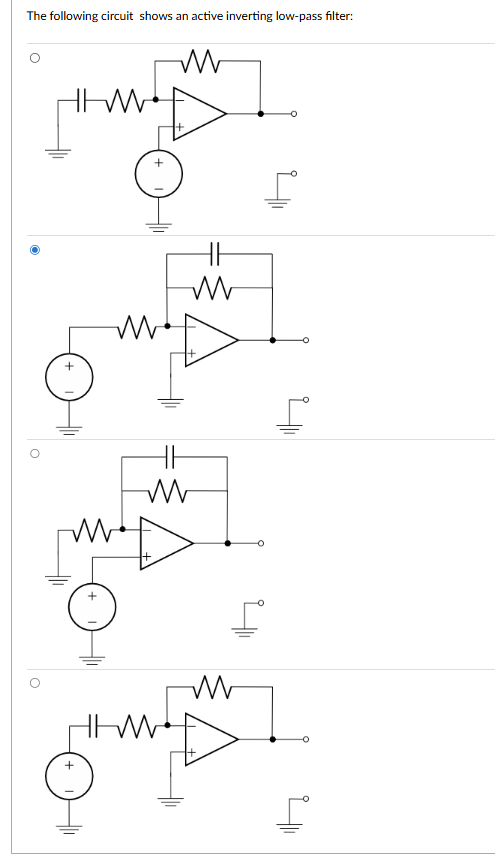 Solved The following circuit shows an active inverting | Chegg.com