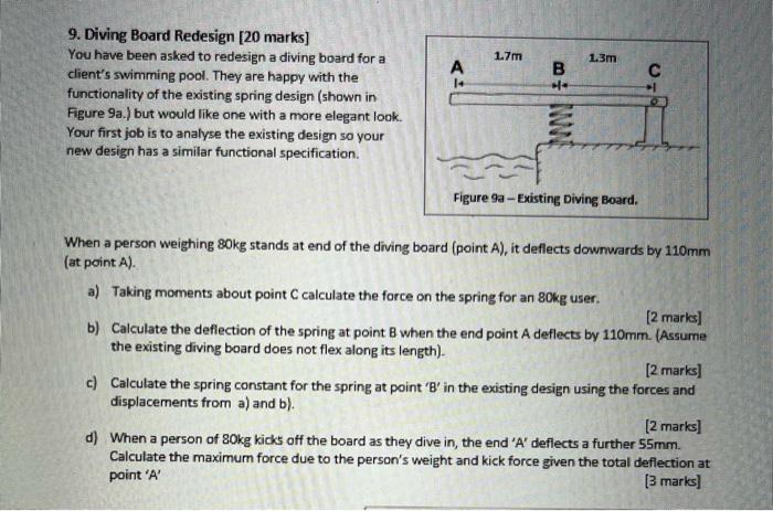 Solved 9. Diving Board Redesign [20 marks] You have been | Chegg.com