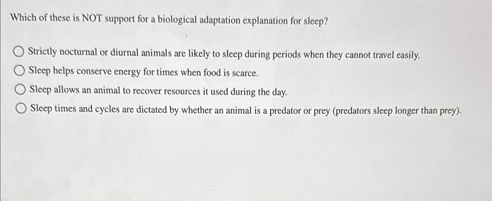 Solved Which of these is NOT support for a biological | Chegg.com