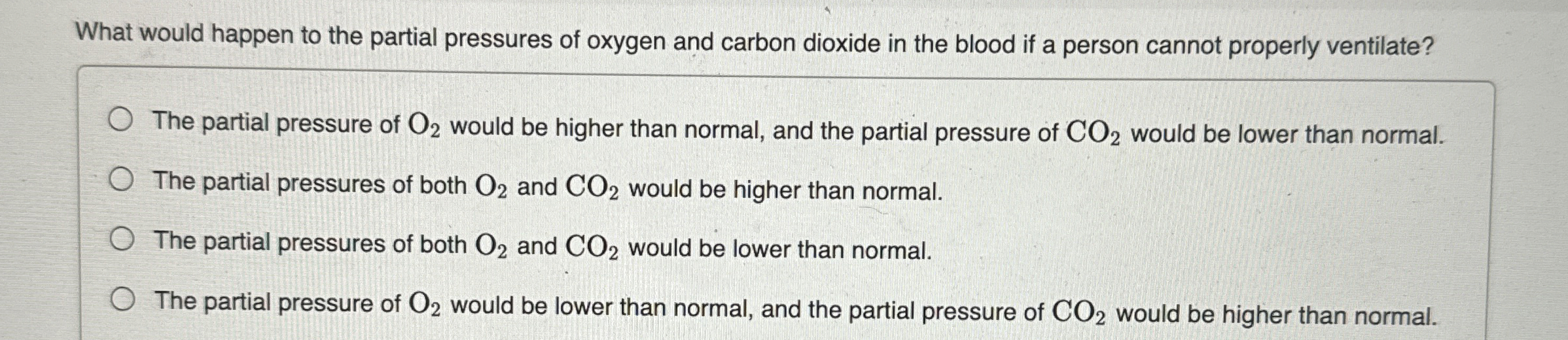 Solved What would happen to the partial pressures of oxygen | Chegg.com