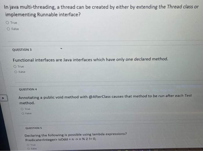 Solved In java multi-threading, a thread can be created by | Chegg.com