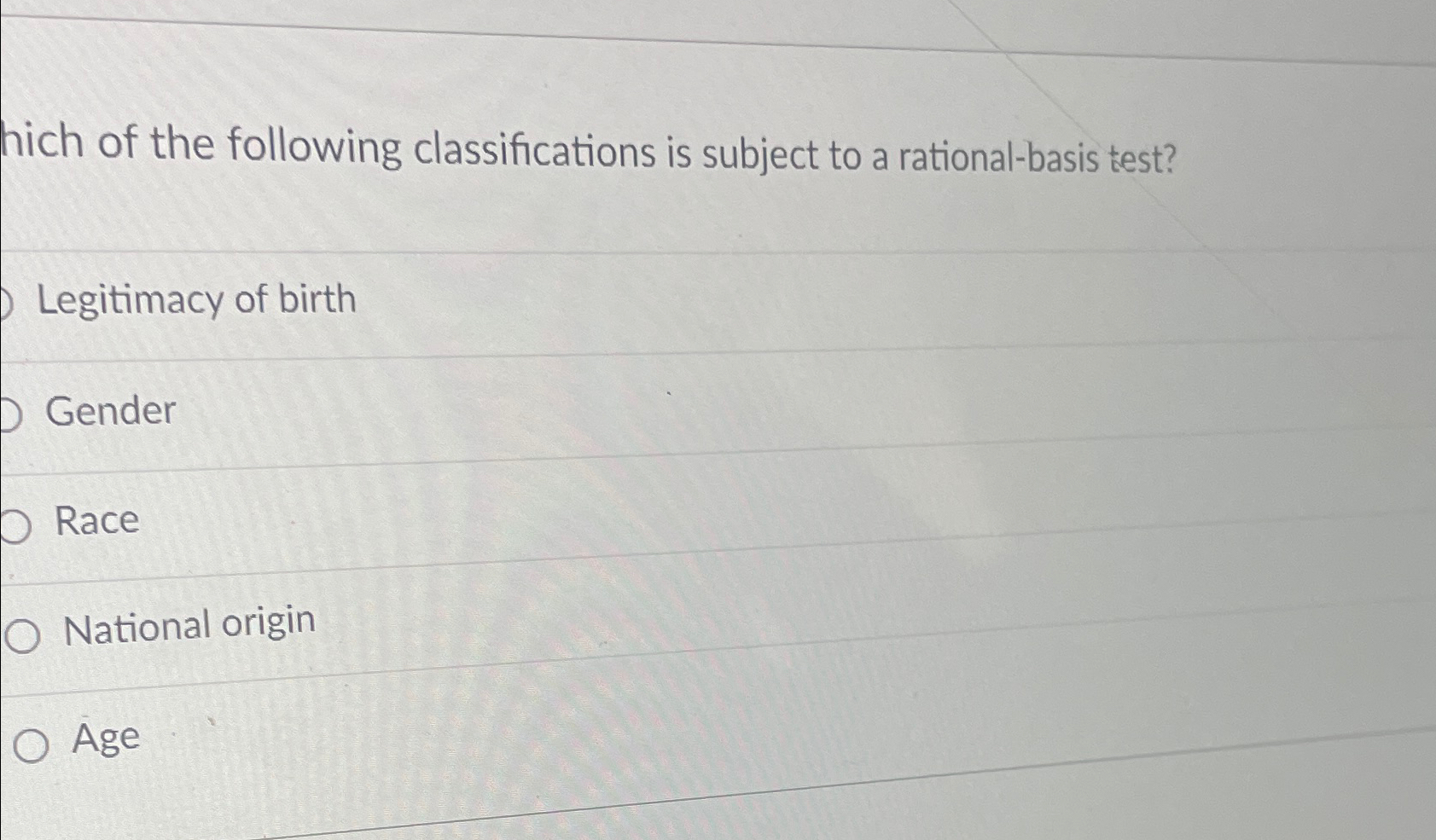 Solved Hich Of The Following Classifications Is Subject To A | Chegg.com