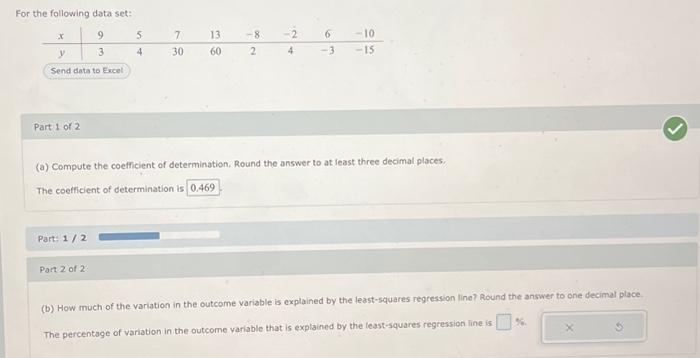 Solved For the following data set: Part 1 of 2 (a) Compute | Chegg.com