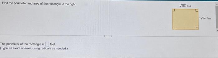 how do you find the perimeter of a rectangle using the area