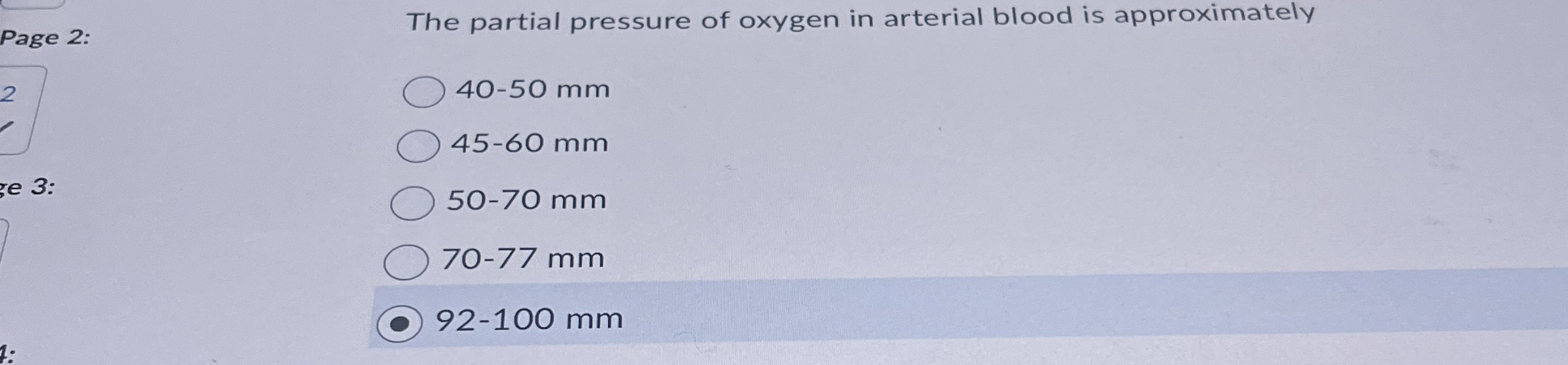 Solved The partial pressure of oxygen in arterial blood is | Chegg.com