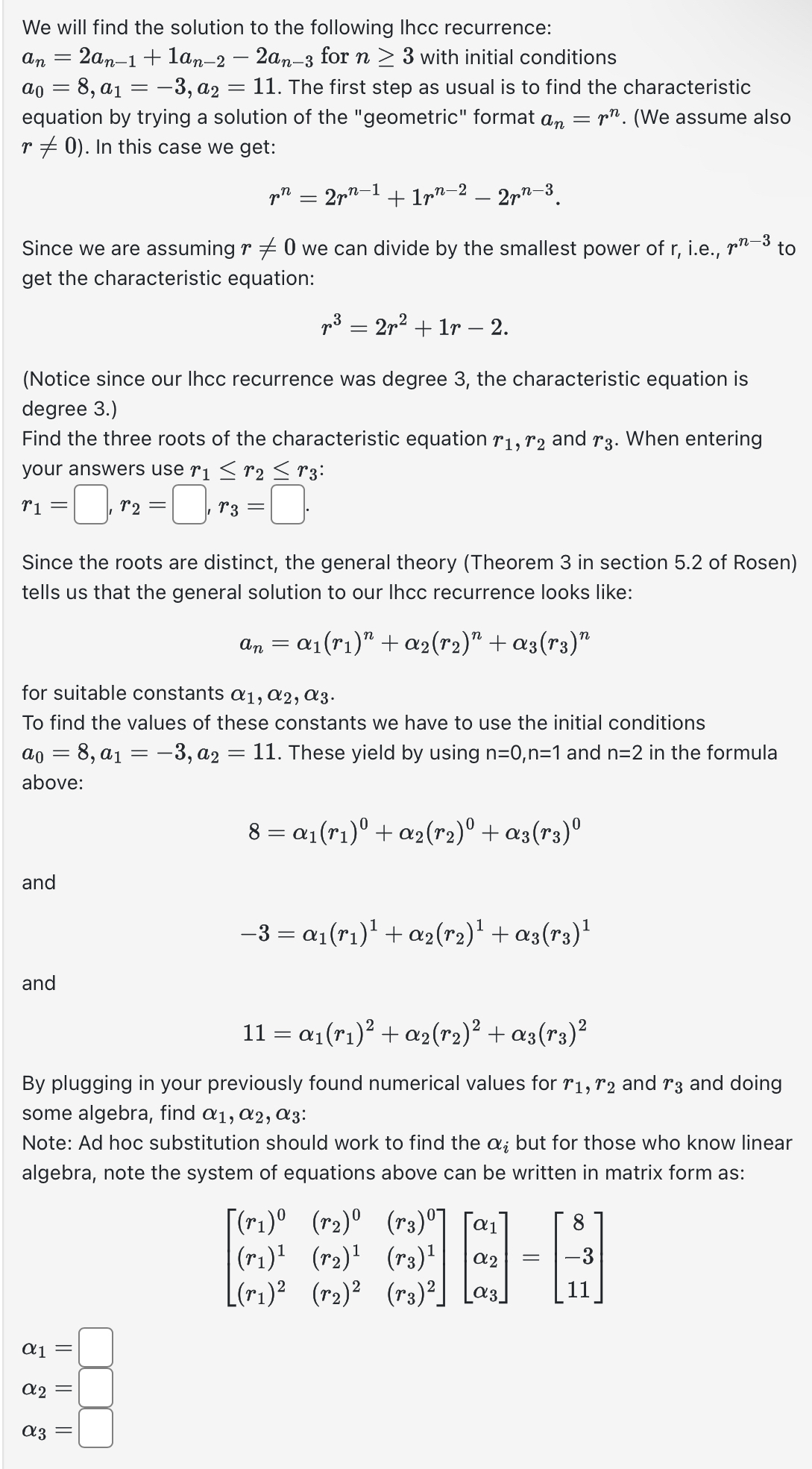 Solved We will find the solution to the following Ihcc | Chegg.com