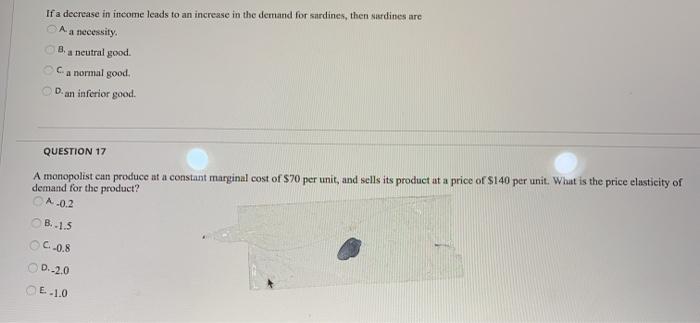 Solved If a decrease in income leads to an increase in the | Chegg.com