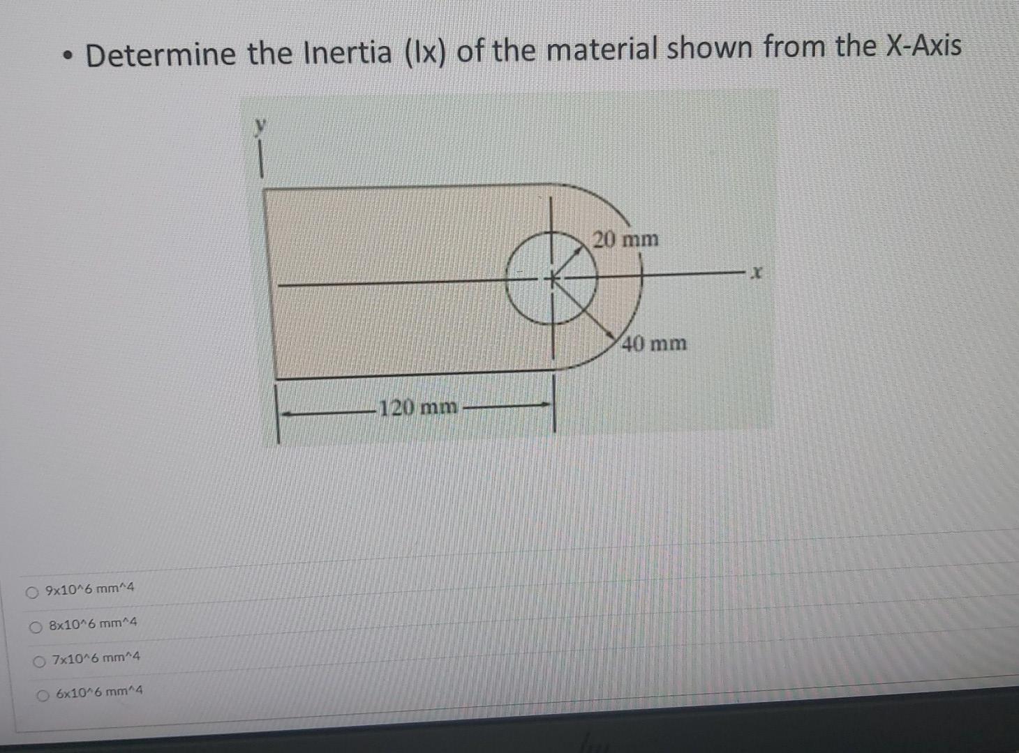 Solved Determine the Inertia (1x) of the material shown from | Chegg.com