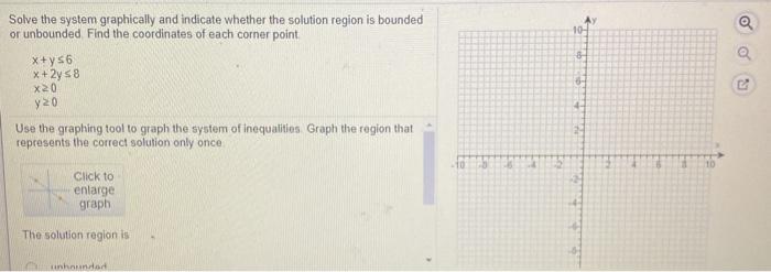Solved 10- Solve the system graphically and indicate whether | Chegg.com