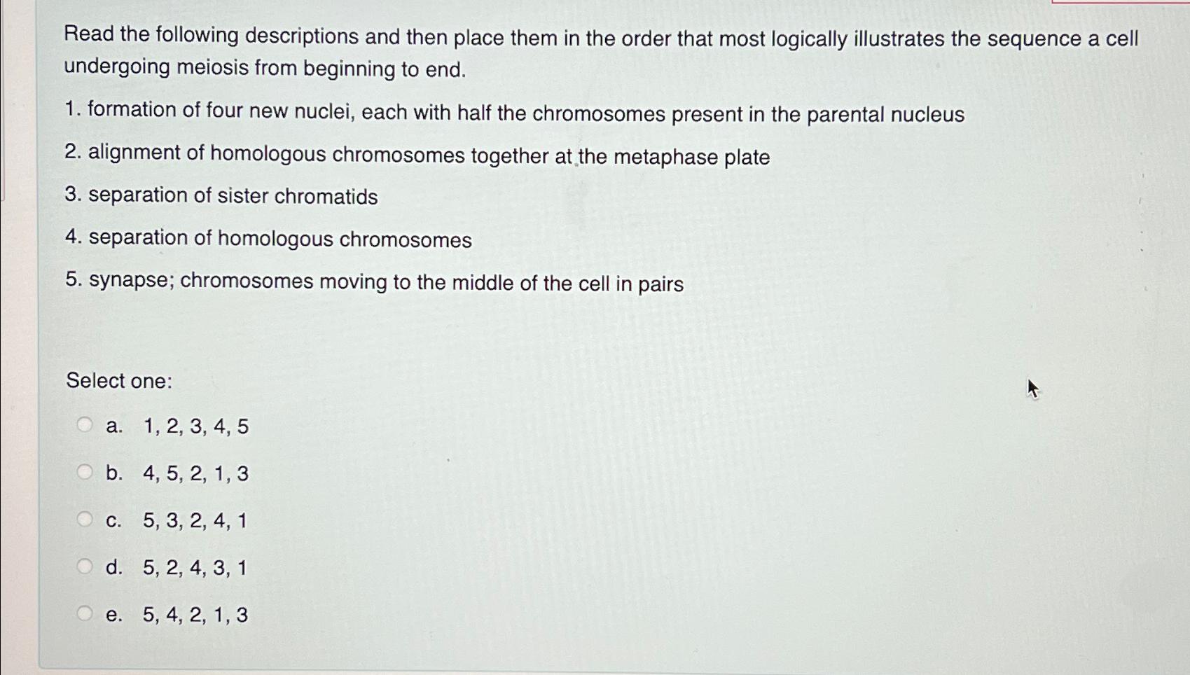 Solved Read the following descriptions and then place them | Chegg.com
