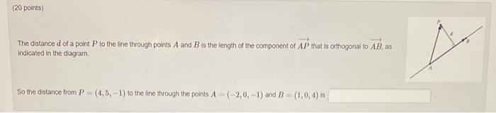 Solved The distance d of a point P to the line through | Chegg.com