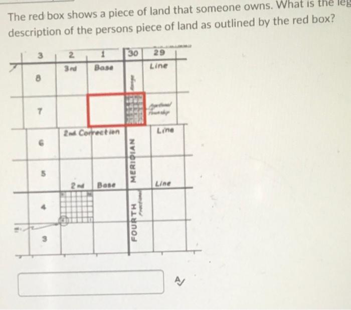 Solved The red box shows a piece of land that someone owns. | Chegg.com