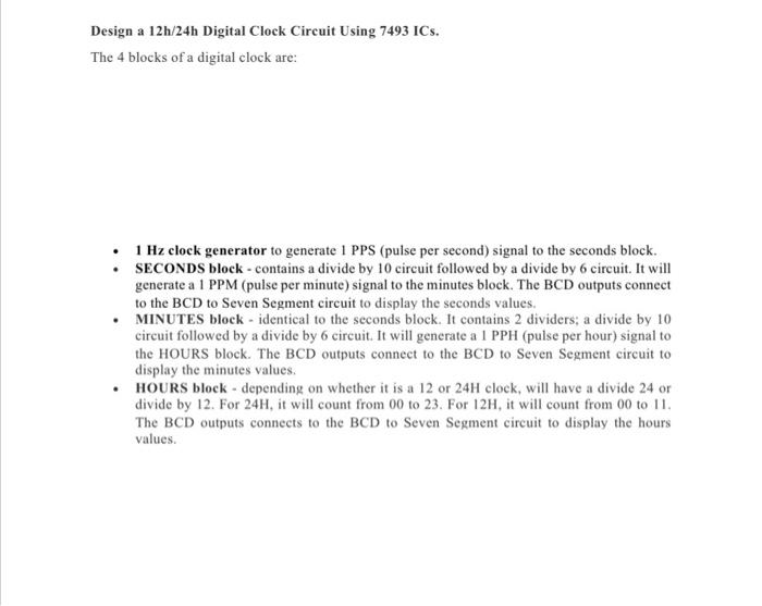 Solved 12H Clock 1PPH al al 3981 8588 GJ 74LS I- SES - | Chegg.com