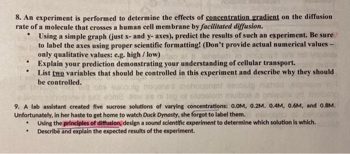 Solved . 8. An experiment is performed to determine the | Chegg.com