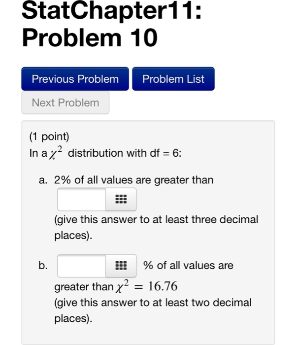Solved StatChapter11: Problem 10 Previous Problem Problem | Chegg.com