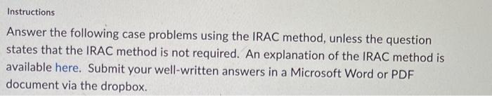 Solved Instructions Answer the following case problems using | Chegg.com