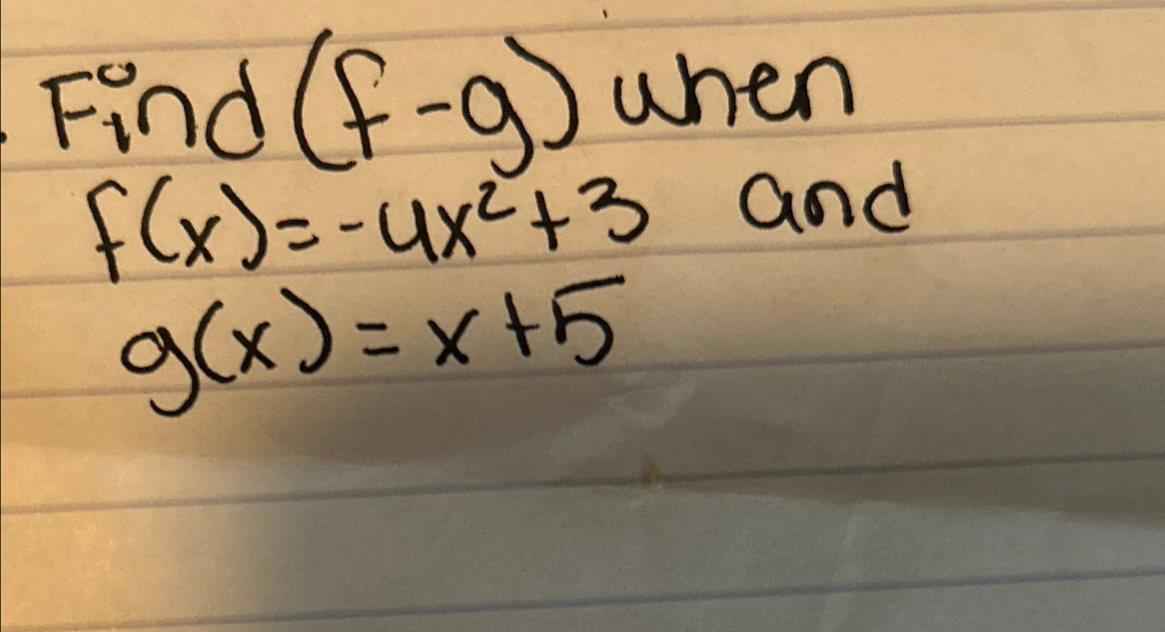 Solved Find F G ﻿when F X 4x2 3 ﻿andg X X 5