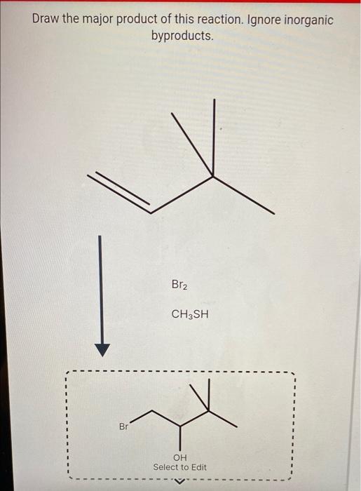 Solved Draw the major product of this reaction. Ignore