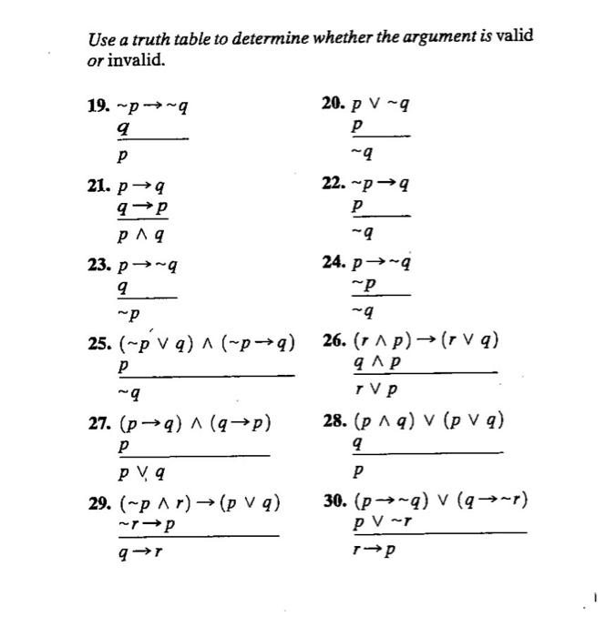 Solved Use a truth table to determine whether the argument | Chegg.com