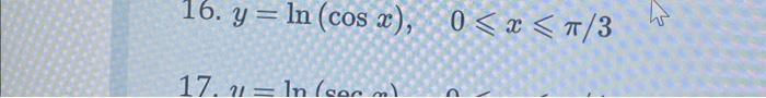 \( y=\ln (\cos x), \quad 0 \leqslant x \leqslant \pi / 3 \)