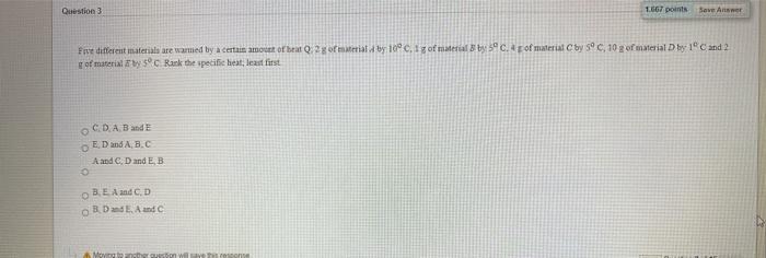Solved Question 3 1667 points Save Answer Five different | Chegg.com