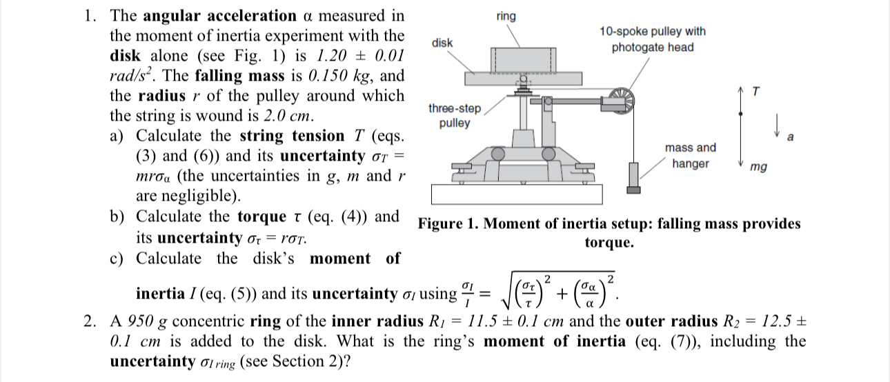 Solved The angular acceleration α ﻿measured in the moment of | Chegg.com