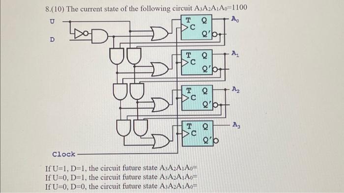 Solved 8.(10) The current state of the following circuit A3 | Chegg.com