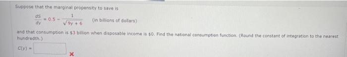 Solved Suppose that the marginal propensity to save is ds 1 | Chegg.com